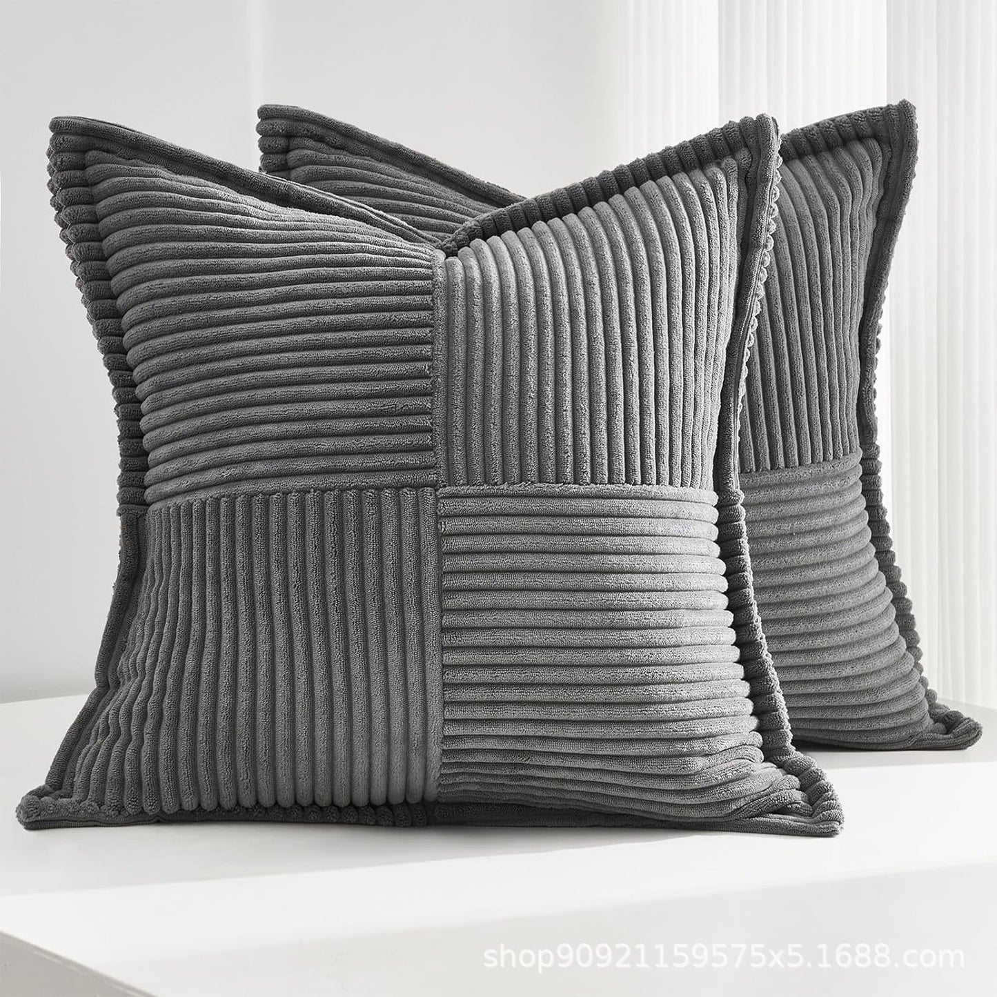Corduroy Striped Pillow Covers – Soft Decorative Throw