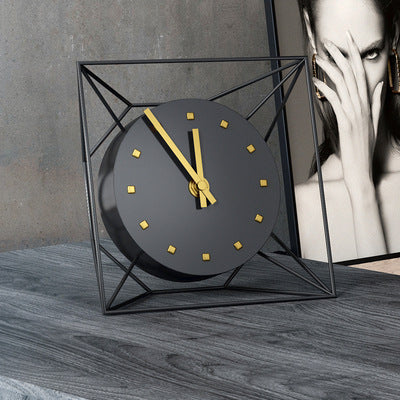 Retro European Iron Table Clock