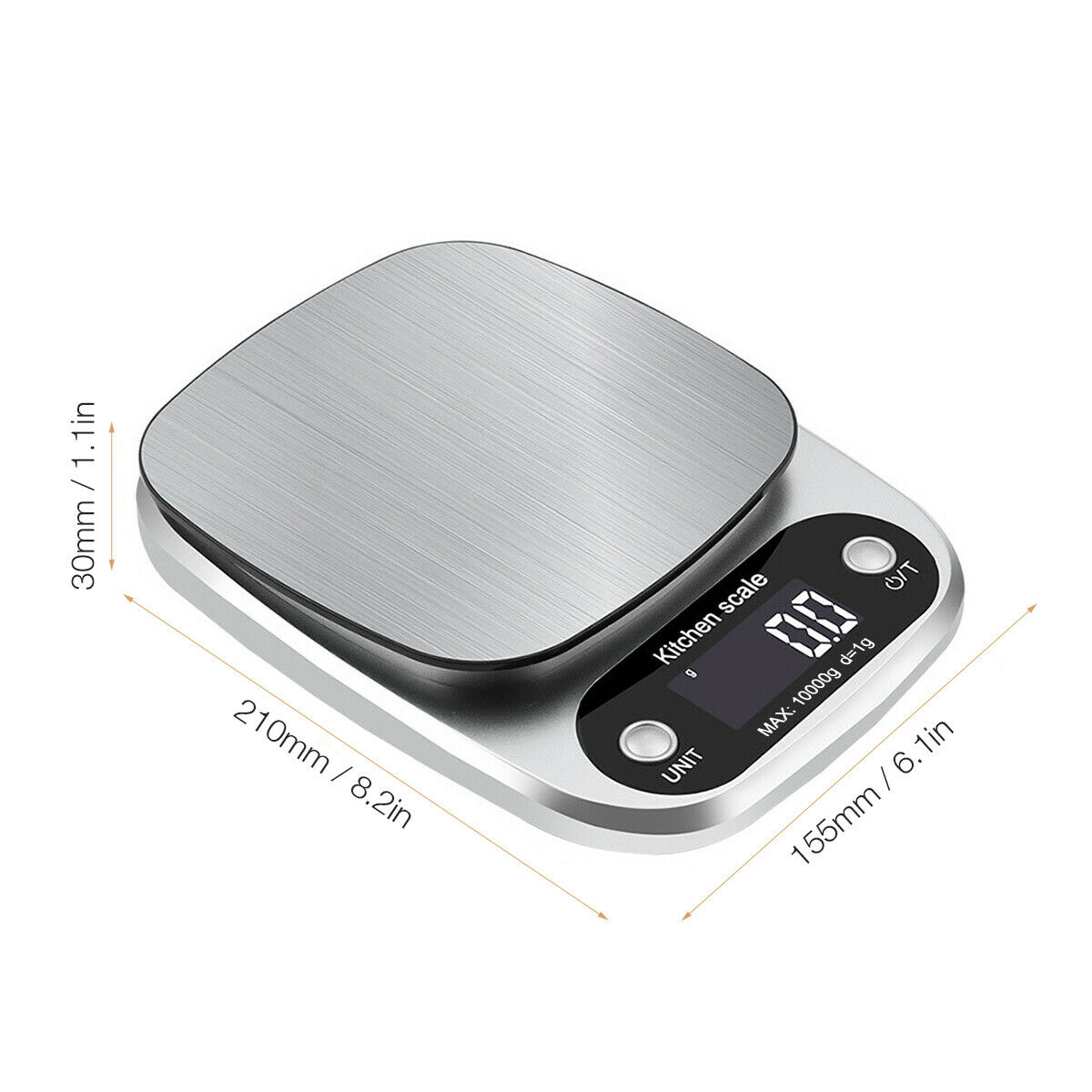 Digital Kitchen Food Scale – 22lbs Stainless Steel, Multifunction