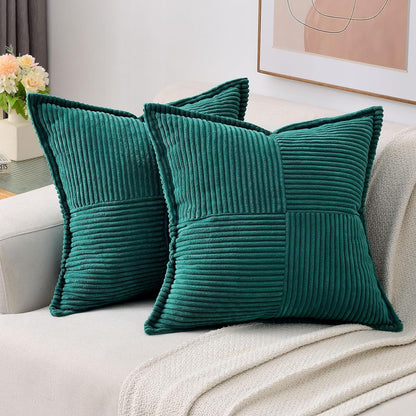 Corduroy Striped Pillow Covers – Soft Decorative Throw