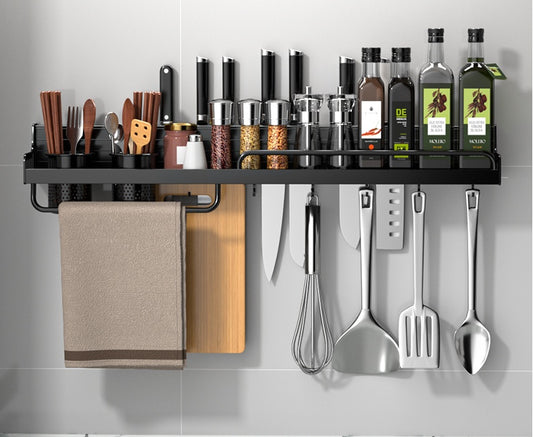 Punch-Free Wall-Mounted Kitchen Rack – Multifunctional Storage