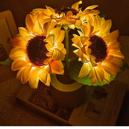 Rechargeable Sunflower LED Night Lamp – Simulation Flower Table Light