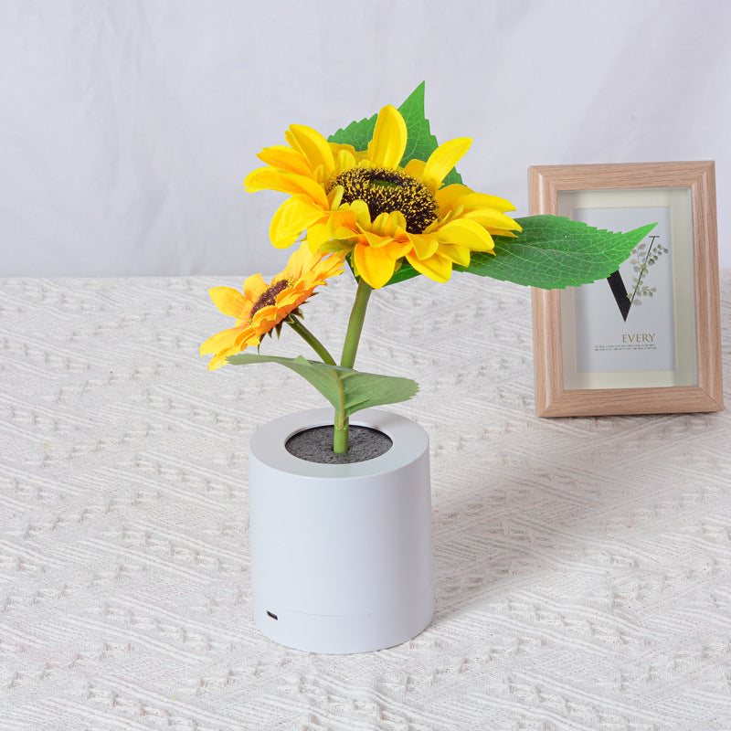 Rechargeable Sunflower LED Night Lamp – Simulation Flower Table Light