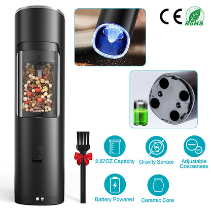 Electric Salt & Pepper Grinder – Automatic, LED, Adjustable
