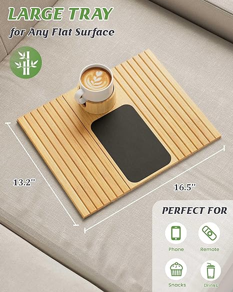 Minimalist Bamboo Sofa Tray