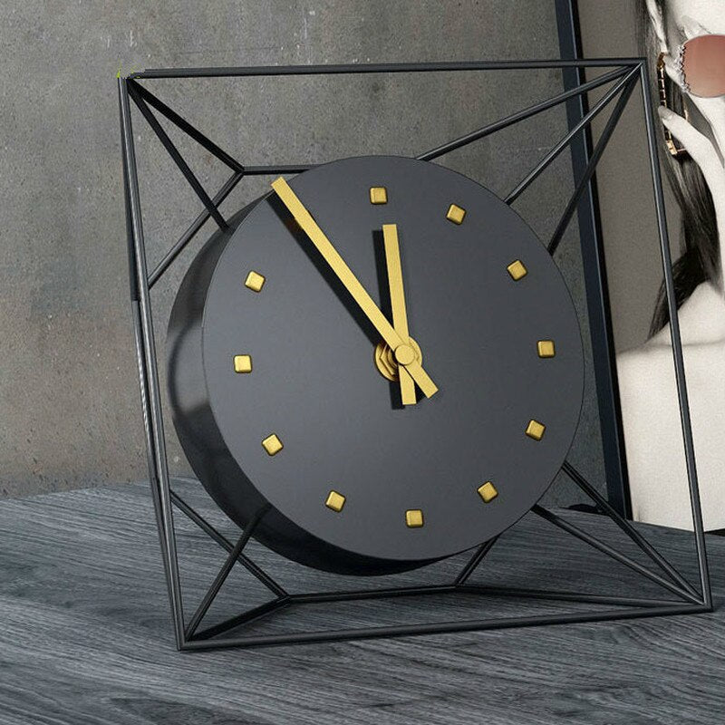 Retro European Iron Table Clock