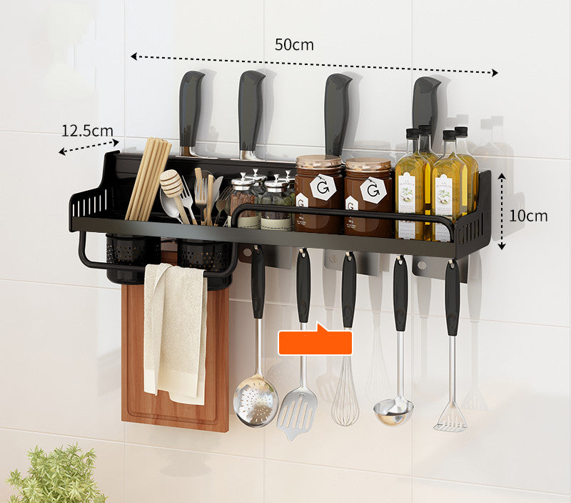 Punch-Free Wall-Mounted Kitchen Rack – Multifunctional Storage