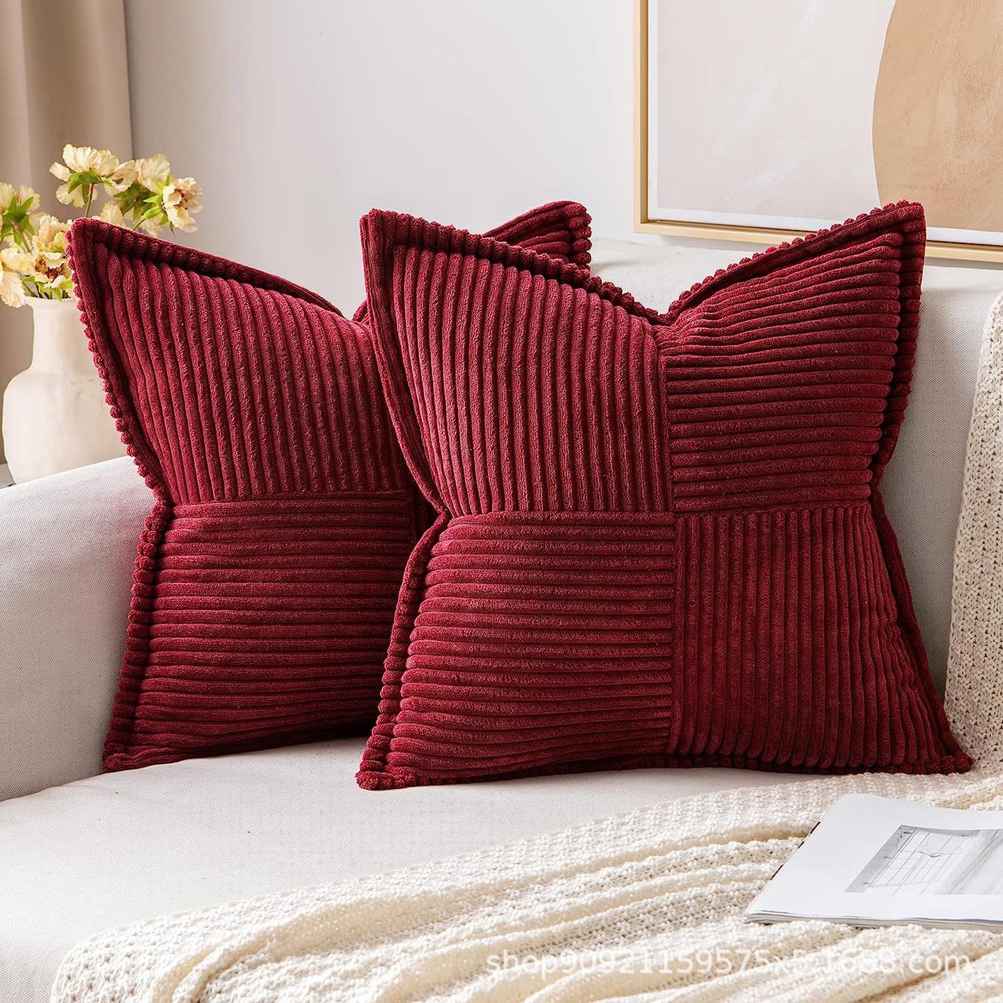 Corduroy Striped Pillow Covers – Soft Decorative Throw