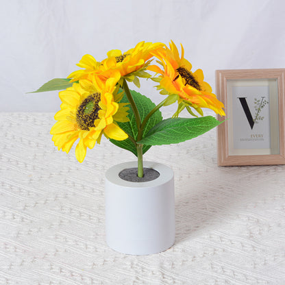 Rechargeable Sunflower LED Night Lamp – Simulation Flower Table Light