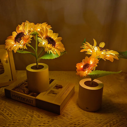 Rechargeable Sunflower LED Night Lamp – Simulation Flower Table Light