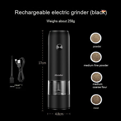 Rechargeable Electric Salt & Pepper Grinder – One-Handed, LED, Adjustable