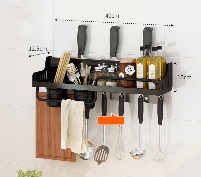 Punch-Free Wall-Mounted Kitchen Rack – Multifunctional Storage