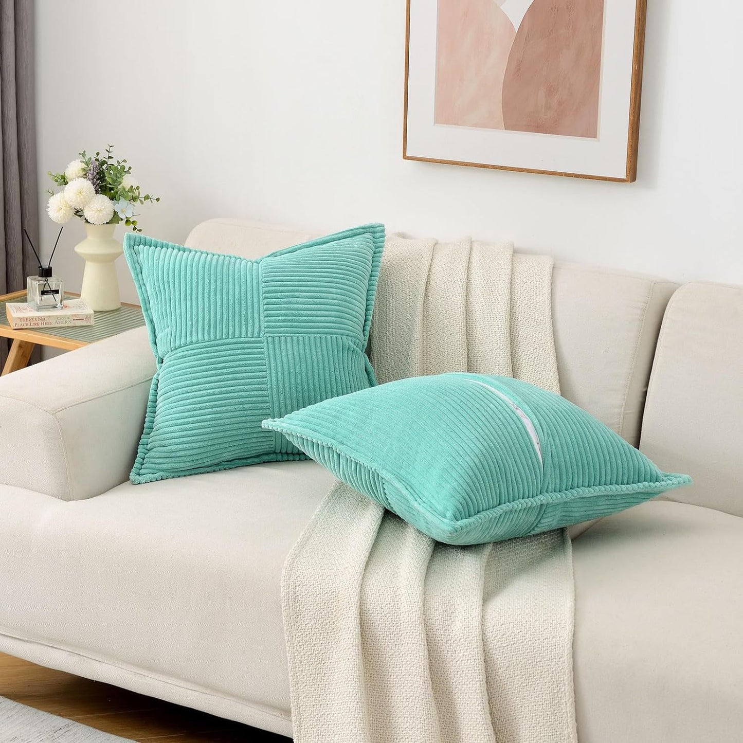 Corduroy Striped Pillow Covers – Soft Decorative Throw